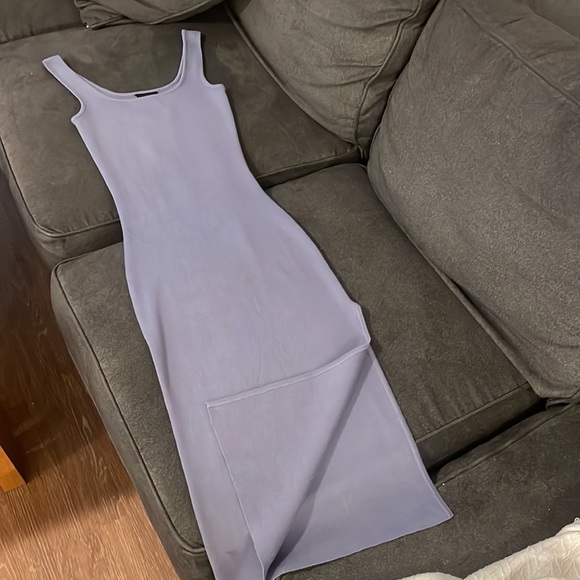 Boutique Blue Knit Slit Dress - Picture 7 of 9